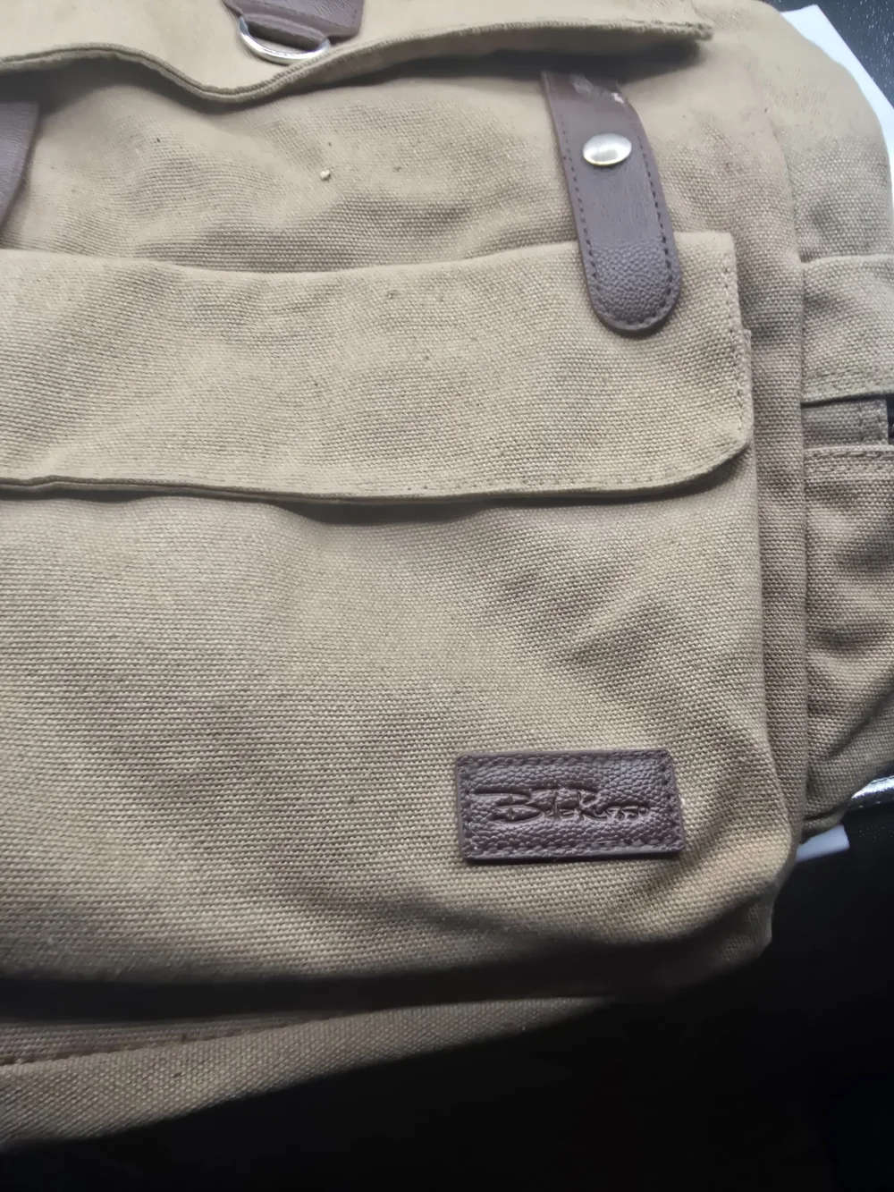 Canvas Brown Backpack with‎ Adjustable Straps